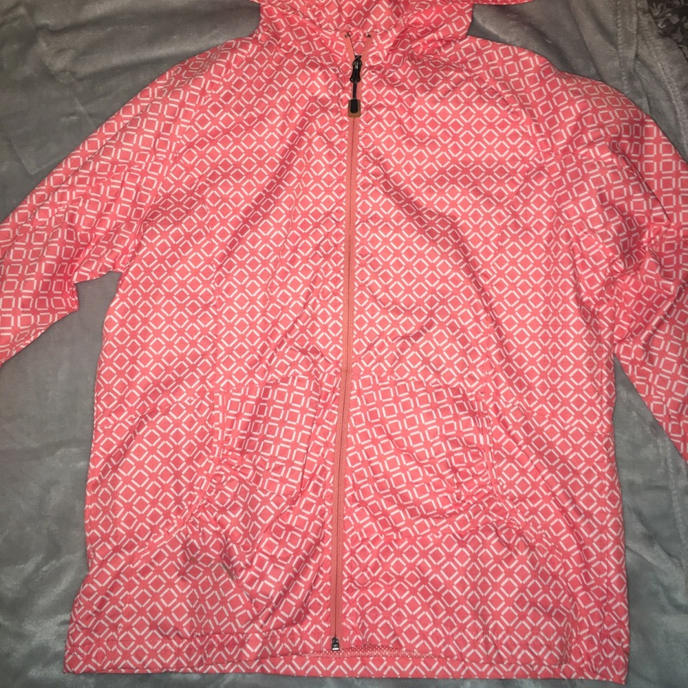 Pink rain coat